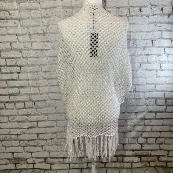 DOLCE CABO White Crochet Tassel Cardigan Small - Picture 3 of 9